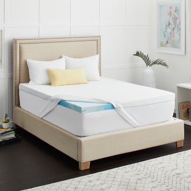 image of 2" SealyChill Gel Memory Foam Mattress Topper with Cover with sku:f02-00147-qn0-tsi