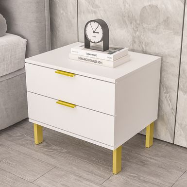 image of 2-drawer Nightstand for Home - White with sku:-ex8pnjzoevj2tcv45o-zqstd8mu7mbs-overstock