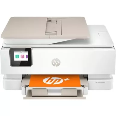 image of HP - ENVY Inspire 7955e Wireless All-In-One Inkjet Photo Printer with 3 months of Instant Ink included with HP+ - White & Sandstone with sku:bb21828677-bestbuy