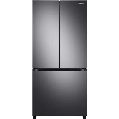 image of Samsung 18-Cu. Ft. Smart Counter-Depth 3-Door French Door Refrigerator, Brushed Black with sku:rf18a5101sg-almo