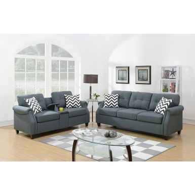 image of 2 Piece Sofa Set With Accent Pillows - Blue Grey with sku:367cjydusajsrm0bamrvrqstd8mu7mbs-overstock
