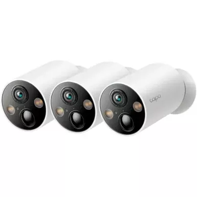 image of TP-Link - Tapo 3-Camera Indoor/Outdoor 2K QHD Wireless Home Security Surveillance System with adjustable magnetic base - White with sku:bb22147703-bestbuy