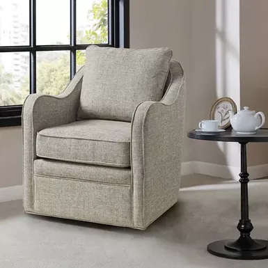 image of Grey Multi Brianne Wide Seat Swivel Arm Chair with sku:mp103-0985-olliix
