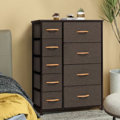 image of VredHom 9 Drawers Dresser Fabric Storage Units Organizer Tower - Brown - 9-drawer with sku:n9rr0wxmbckzwy2isqyvkqstd8mu7mbs-overstock