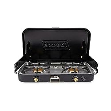 image of Coleman 1900 Collection 3-in-1 Propane Camping Stove, Portable Gas Stove with Matchless Lighting, Cast Iron Griddle & Grill Grates, Wind Guard, & 24,000 BTUs of Power with sku:b09hn133yj-amazon