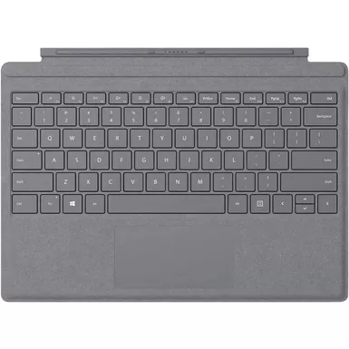 image of Microsoft Surface Pro Signature Type Cover - keyboard - with trackpad - QWERTY - US - light charcoal with sku:6wx997-ingram