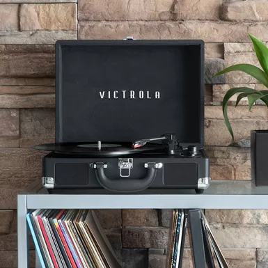 image of Victrola - Journey+ Bluetooth Suitcase Record Player - Black with sku:bb21628239-bestbuy
