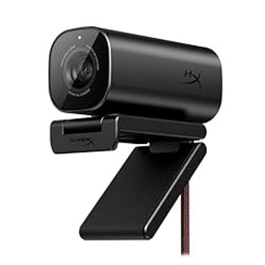 image of HyperX Vision S Webcam, 4K Video Recording @ 30fps, 90 Field-of-View, Responsive Autofocus, Hyperflex Cable, Aluminum Body, Plug and Play, Sony Starvis 8MP Sensor, 5G2P Lens,USB-C  Black with sku:b0chncnzfl-amazon