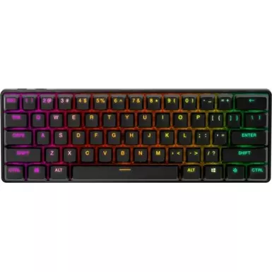image of SteelSeries - Apex Pro Mini 60% Wireless Mechanical OmniPoint 2.0 Adjustable Actuation Switch Gaming Keyboard with RGB Backlighting - Black with sku:ss64842-adorama