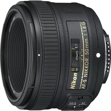 image of Nikon - AF-S NIKKOR 50mm f/1.8G Standard Lens - Black with sku:nk5018gu-adorama