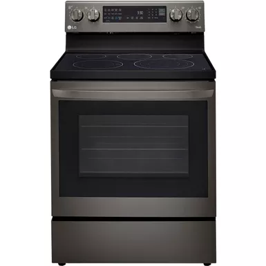 image of LG 6.3-Cu. Ft. Electric Smart Range with InstaView and AirFry, Black Stainless Steel with sku:lrel6325d-almo