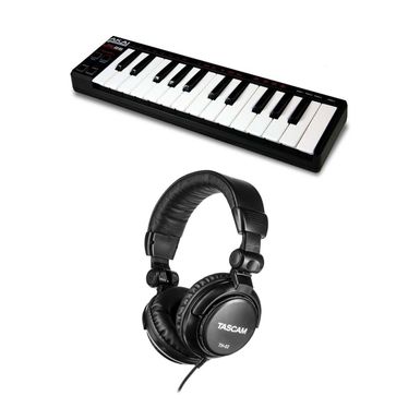 image of Akai LPK25 Laptop Performance Keyboard with Studio Monitor Headphones with sku:aklpk25v2a-adorama