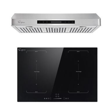 image of 2 Piece Kitchen Appliances Packages Including 30" Induction Cooktop and 36" Under Cabinet Range Hood - 30" with sku:ymrea7dpna_zmk3lviezhqstd8mu7mbs-overstock