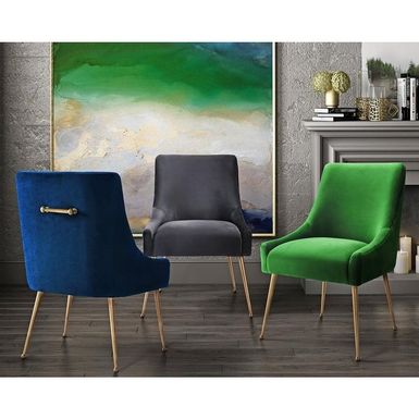 image of Beatrix Green Velvet Side Chair - Single - Green - Dining Height with sku:ccglwo06zarfovqfhpr4bwstd8mu7mbs-overstock