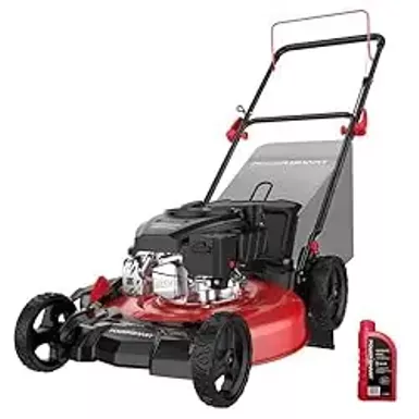 image of PowerSmart Gas Push Lawn Mower 21in. 144cc 4-Cycle Engine 3-in-1 Mulch, Bag, Side Discharge, 6-Position Height Adjustment with sku:b0cyzysb9g-amazon