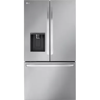 image of LG - 25.5 Cu. Ft. French Door Counter-Depth Smart Refrigerator with Dual Ice - Stainless Steel with sku:bb22090914-bestbuy
