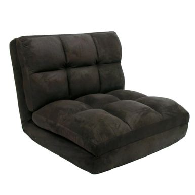 image of Loungie Microsuede 5-position Convertible Flip Chair/ Sleeper - Black with sku:rldkrr2lwtgj19c4o87mggstd8mu7mbs-overstock