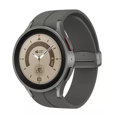 image of Samsung - Galaxy Watch5 Pro Titanium Smartwatch 45mm BT - Gray with sku:bb22031175-bestbuy