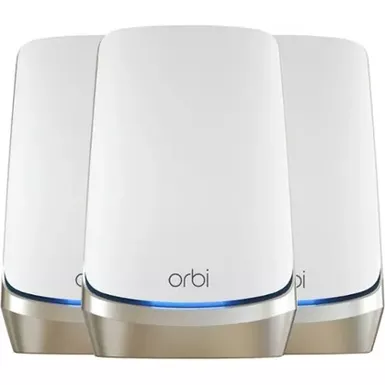 image of NETGEAR - Orbi 960 Series AXE11000 Quad-Band Mesh Wi-Fi 6E System (3-pack) - White with sku:bb21837902-bestbuy