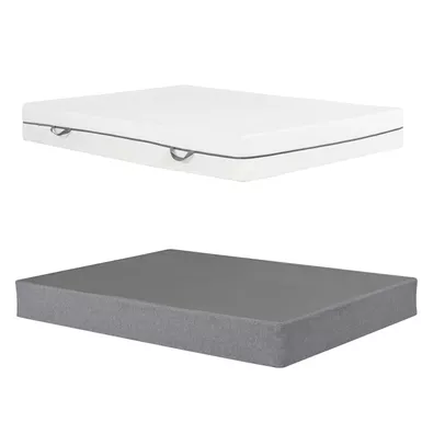 image of Delta 9 in. Twin Metal Mattress Foundation with Upturn 10 in. Foam Mattress with sku:65403-primo