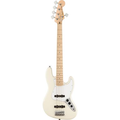 image of Squier Affinity Series Jazz Bass V 5-String Electric Guitar, Maple Fingerboard, Olympic White with sku:sq378652505-adorama