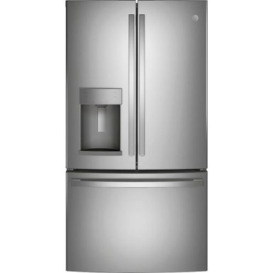 image of GE - 27.7 Cu. Ft. French Door Refrigerator - Stainless Steel with sku:gfe28gynfss-abt