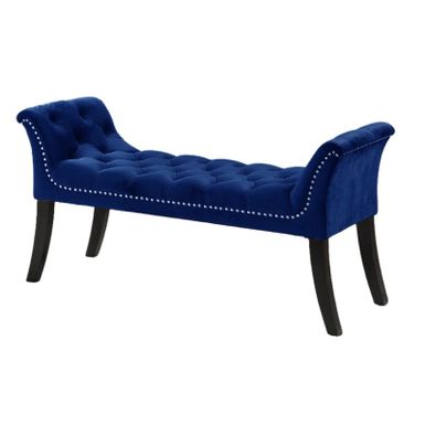 image of Imperial Tufted Bench With Armrest (Navy Blue) - Blue with sku:5v5wkdfa6r8xr5a99cgf-astd8mu7mbs-overstock