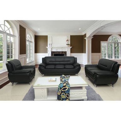 image of Michael Segura 3PC Living Room Set - Black with sku:dgdekxebtscekgeeudwtswstd8mu7mbs-overstock