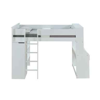 image of ACME Ragna Twin Loft Bed w/Desk & Wardrobe, White with sku:38060-acmefurniture