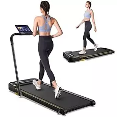 image of UREVO Walking Pad, Under Desk Treadmill for Home/Office, 2 in 1 Folding Treadmill with Remote Control, APP and LED Display with sku:b0cfqrj14q-amazon