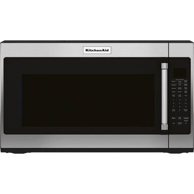 image of KitchenAid - 2.0 Cu. Ft. Over-the-Range Microwave with Sensor Cooking - Stainless steel with sku:bb19734175-bestbuy