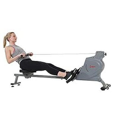 image of Sunny Health & Fitness Space Efficient Multi-Function Magnetic Rowing Machine with sku:b088fzvylf-amazon