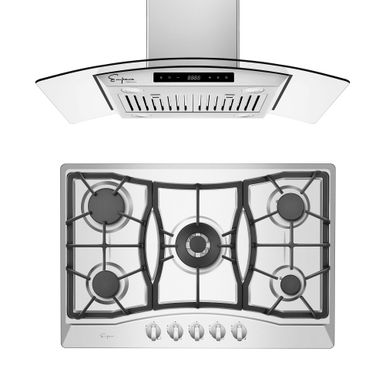 image of 2 Piece Kitchen Appliances Packages Including 30" Gas Cooktop and 36" Island Range Hood - 30" with sku:79odxjn4ncwstbaxd5jmswstd8mu7mbs-overstock