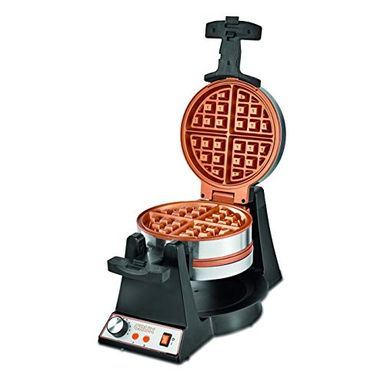image of CRUX Double Rotating Belgian Waffle Maker with Nonstick Plates, Stainless Steel Housing & Browning Control with sku:b07vtj5716-amazon