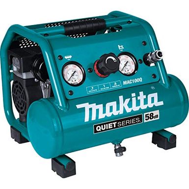 image of Makita MAC100Q Quiet Series, 1/2 HP, 1 Gallon Compact, Oil-Free, Electric Air Compressor with sku:b084gy6dxv-amazon