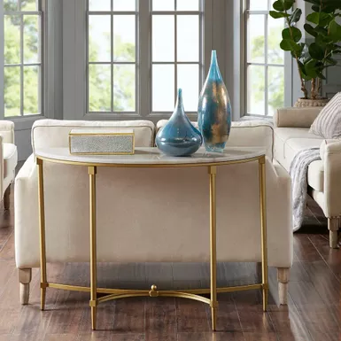 image of Cosette White/Gold Console Table with sku:mps120-0125-olliix