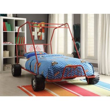 image of ACME Xander Twin Bed, Red Go Kart with sku:37645t-acmefurniture