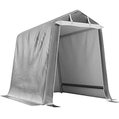 image of Shintenchi 6x8ft Outdoor Portable Shelter Shed, Motorcycle Garage with Roll up Zipper Door, 10ft High Outdoor Storage with UV Resistant and Waterproof Tarp for Bike, Gary with sku:b0cld7qf1g-amazon