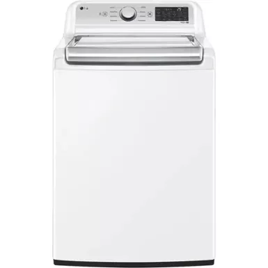 image of LG - 5.5 Cu. Ft. High Efficiency Smart Top Load Washer with TurboWash3D - White with sku:wt7400wh-abt