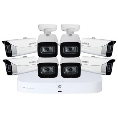 image of Lorex 4K Ultra HD 8-Channel 2TB Wired NVR Security System with 8x E841CA-E 4K IP Bullet Cameras with sku:lrxn84382ca8-adorama