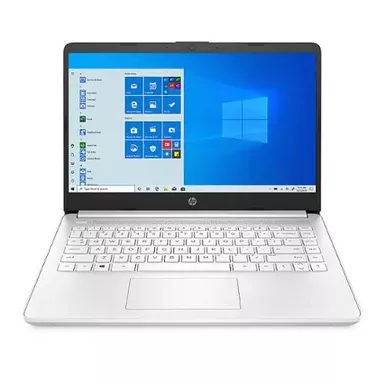 image of HP 14 Laptop, Intel Celeron N4020, 4GB RAM, 64 GB Storage, 14-inch HD Touchscreen, Windows 10 Home, Thin & Portable, 4K Graphics, One Year of Microsoft 365 (14-dq0080nr, 2021, Snowflake White) with sku:bb21786985-bestbuy