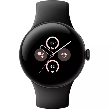image of Google - Pixel Watch 2 Matte Black Smartwatch with Obsidian Active Band LTE - Matte Black with sku:bb22207244-bestbuy