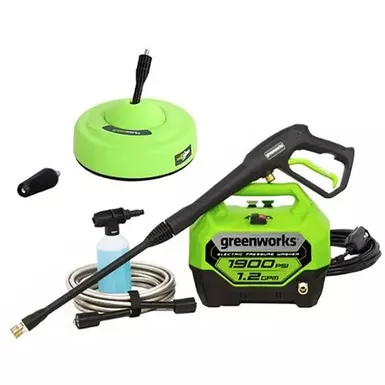 image of Greenworks - 1900 PSI 1.2 GPM Electric Pressure Washer Combo Kit - Green with sku:bb22153260-bestbuy