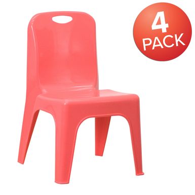 image of 4 Pack Plastic Stack School Chair with Carrying Handle and 11" Seat Height - Red with sku:i4dj_vsziisnvaizccnkhqstd8mu7mbs-overstock