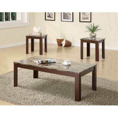image of 3-piece Faux Marble Top Occasional Set Brown with sku:hmxmnkl_umtvab3iji9wygstd8mu7mbs-overstock
