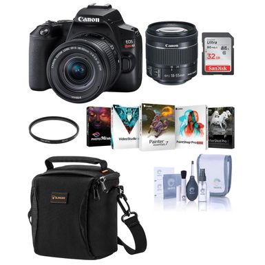 image of Canon EOS Rebel SL3 DSLR Camera with EF-S 18-55mm f/4-5.6 Lens Black W/Acc Kit with sku:icasl3k1a-adorama
