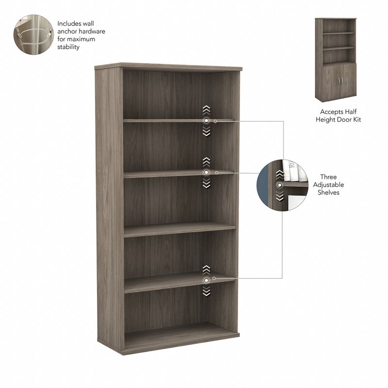 Rent To Own Hybrid Tall 5 Shelf Bookcase By Bush Business Furniture