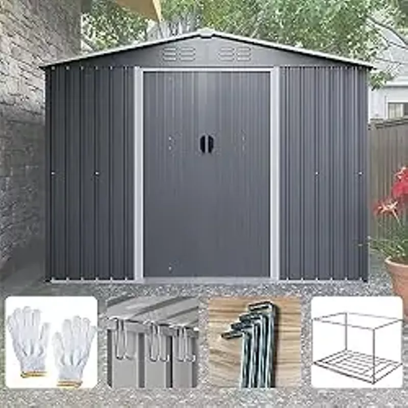 Rent To Own Livavege X Ft Outdoor Storage Shed With Sliding Doors