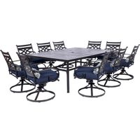 Montclair 11pc: 10 Swivel Rockers, 60"x84" Rectangle Dining Table