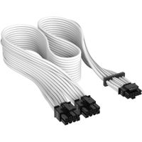 CORSAIR - 2' Premium Individually Sleeved 12+4pin PCIe Gen 5 Type-4 600W 12VHPWR Cable - White